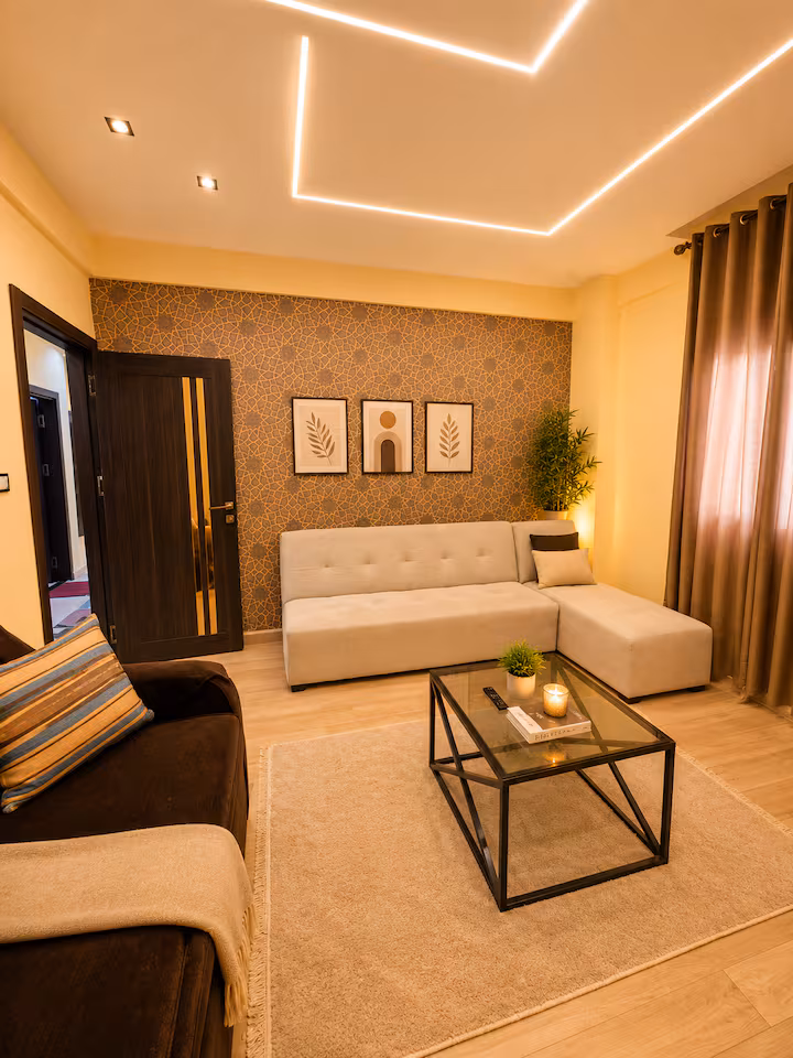 Living room at stylish 2b flat el-shorouk near madinaty